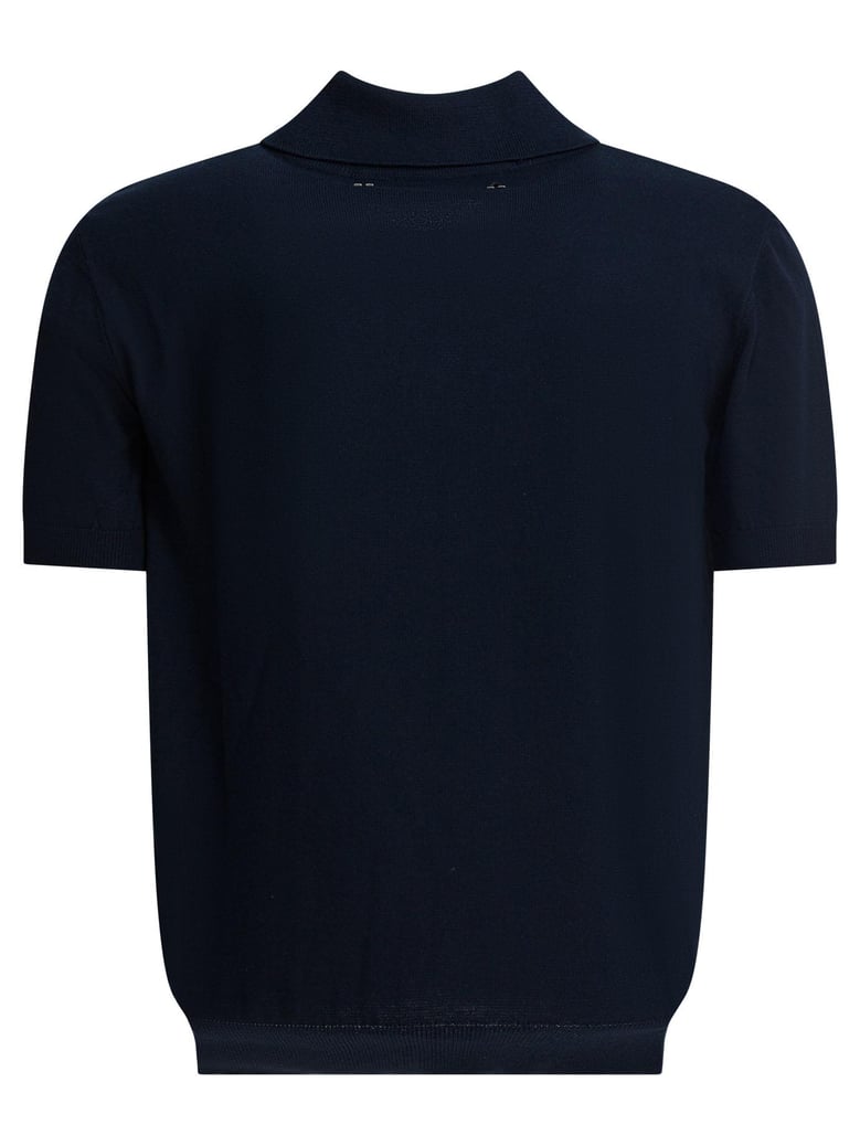 navy cotton polo shirt by Selfnex
