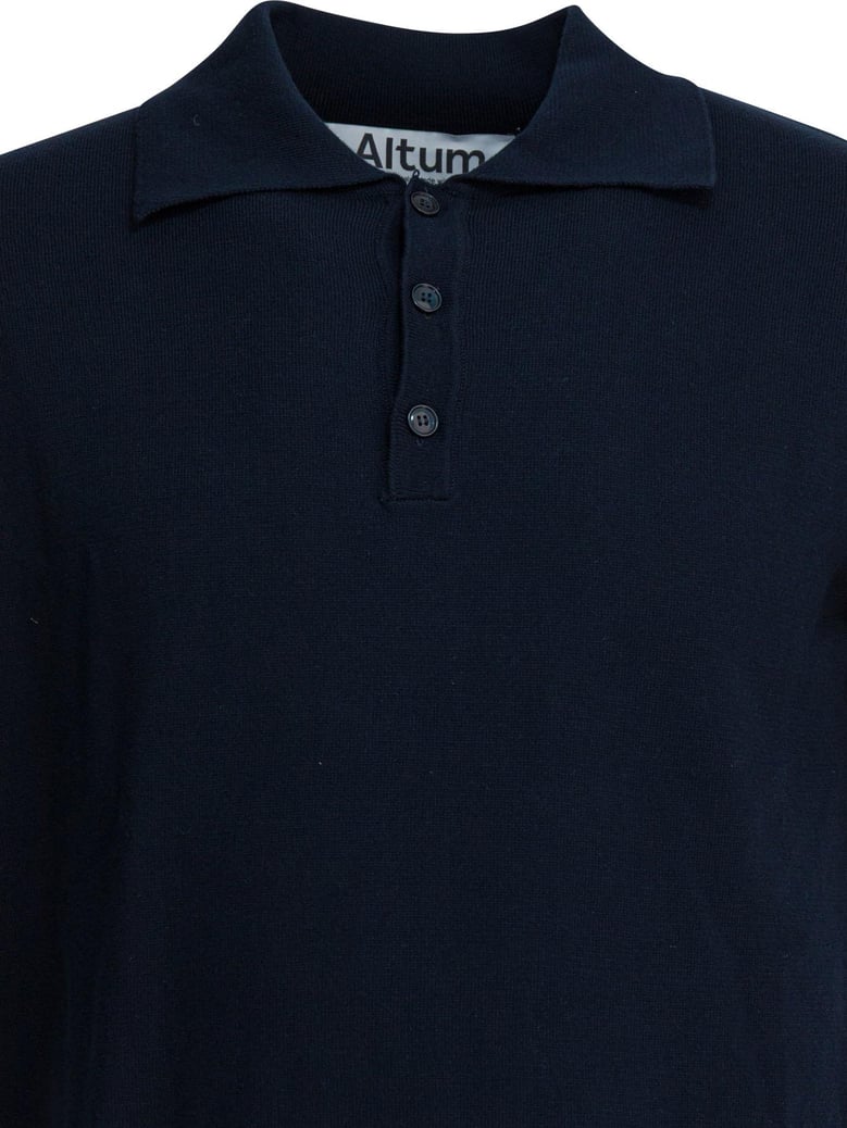 navy cotton polo shirt by Selfnex