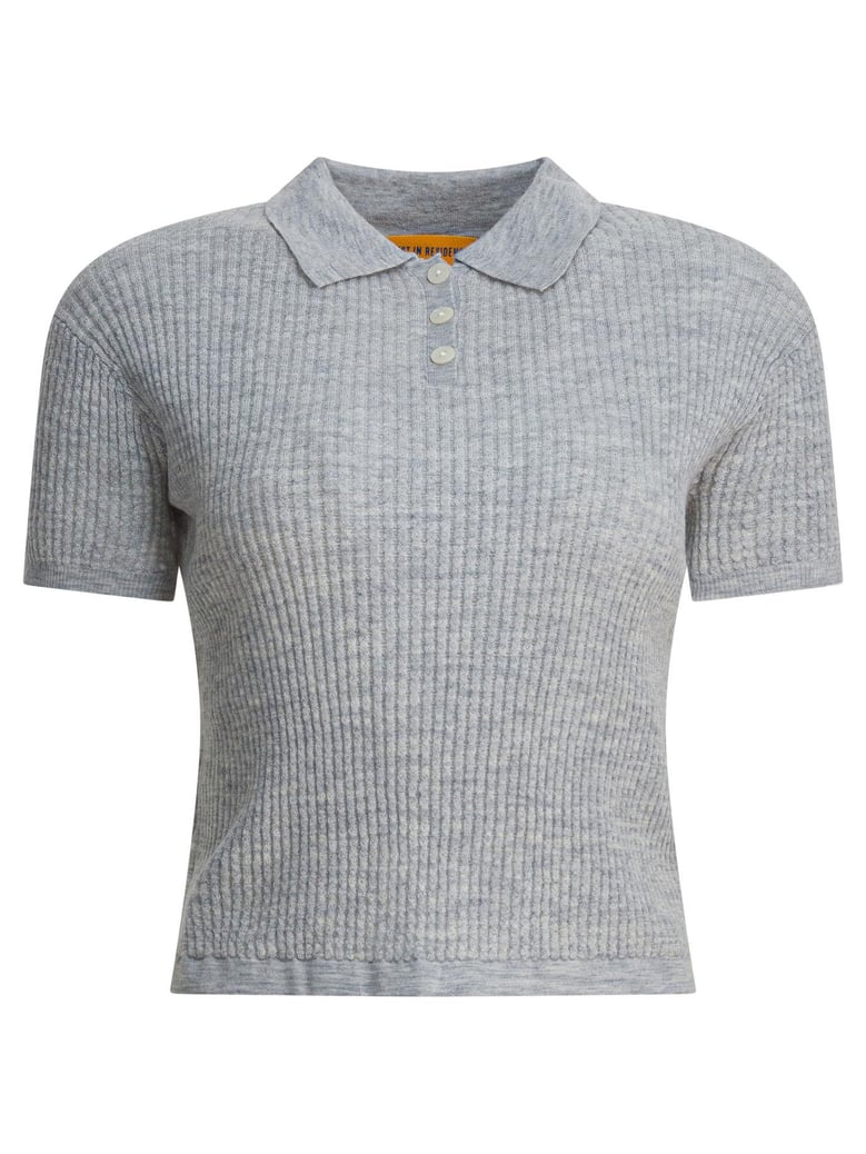 grey cashmere polo shirt by Selfnex