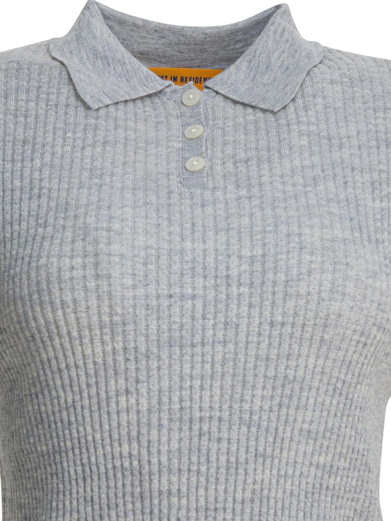 grey cashmere polo shirt by Selfnex