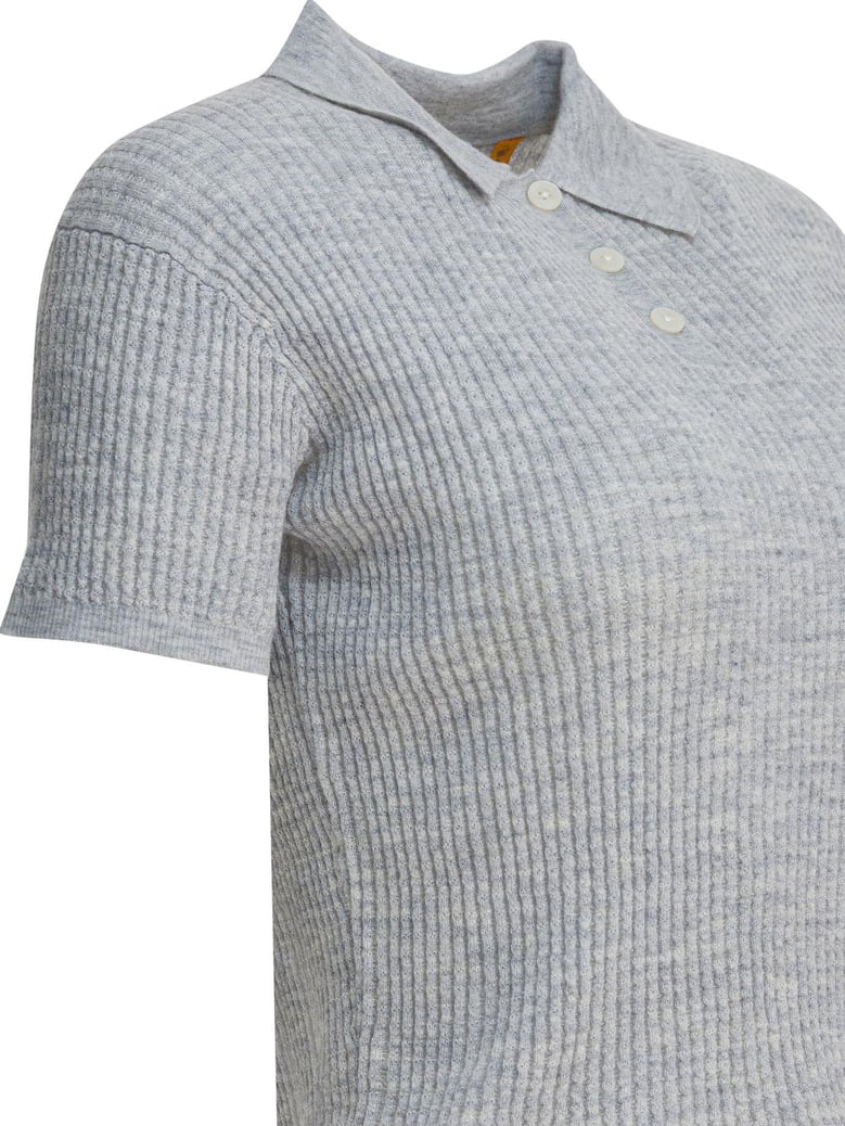 grey cashmere polo shirt by Selfnex
