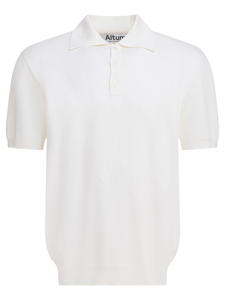 white cotton polo shirt by Selfnex