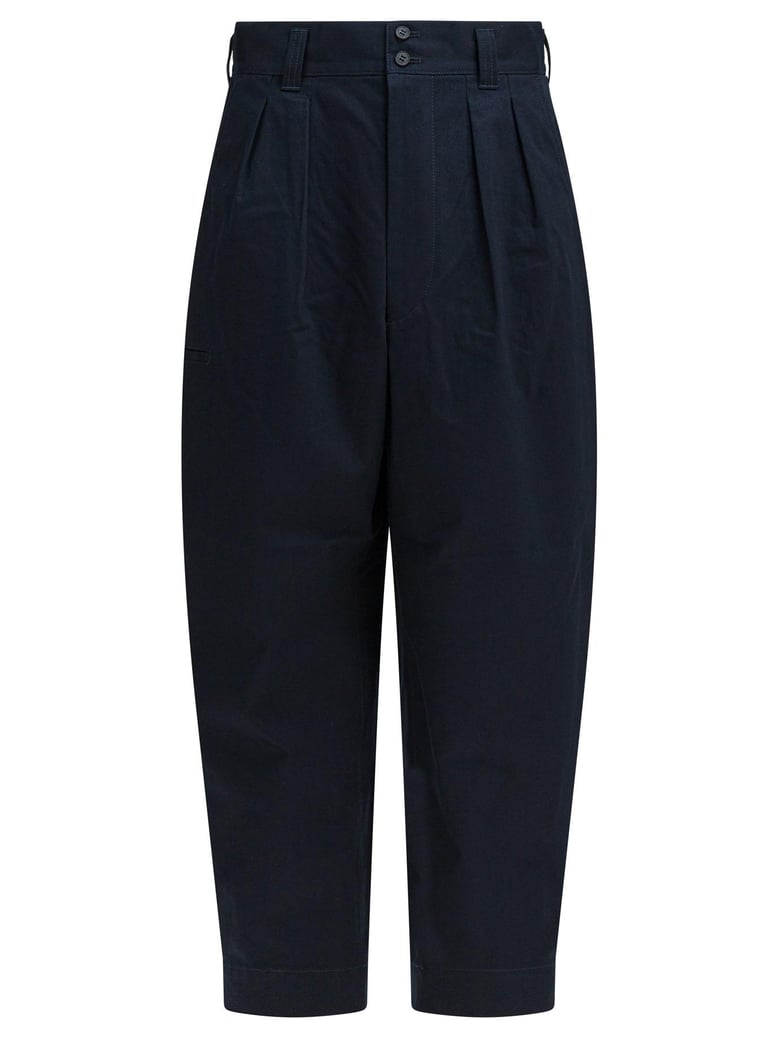 navy cotton trousers by Selfnex