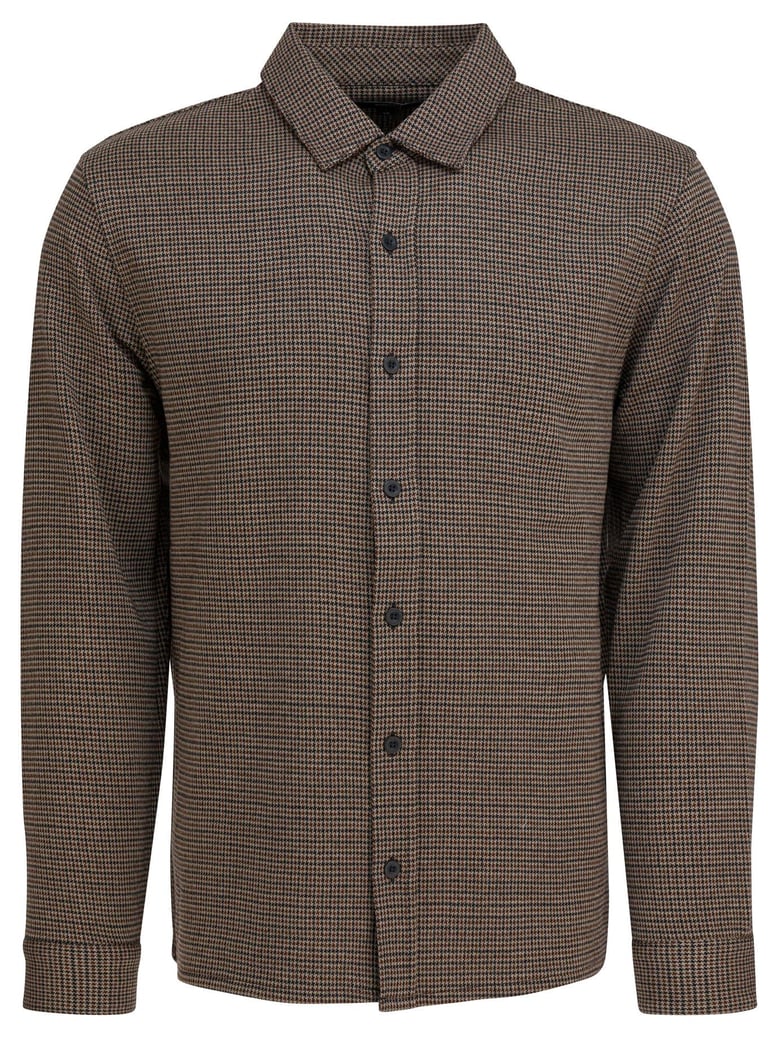 brown cotton blend shirt by Selfnex