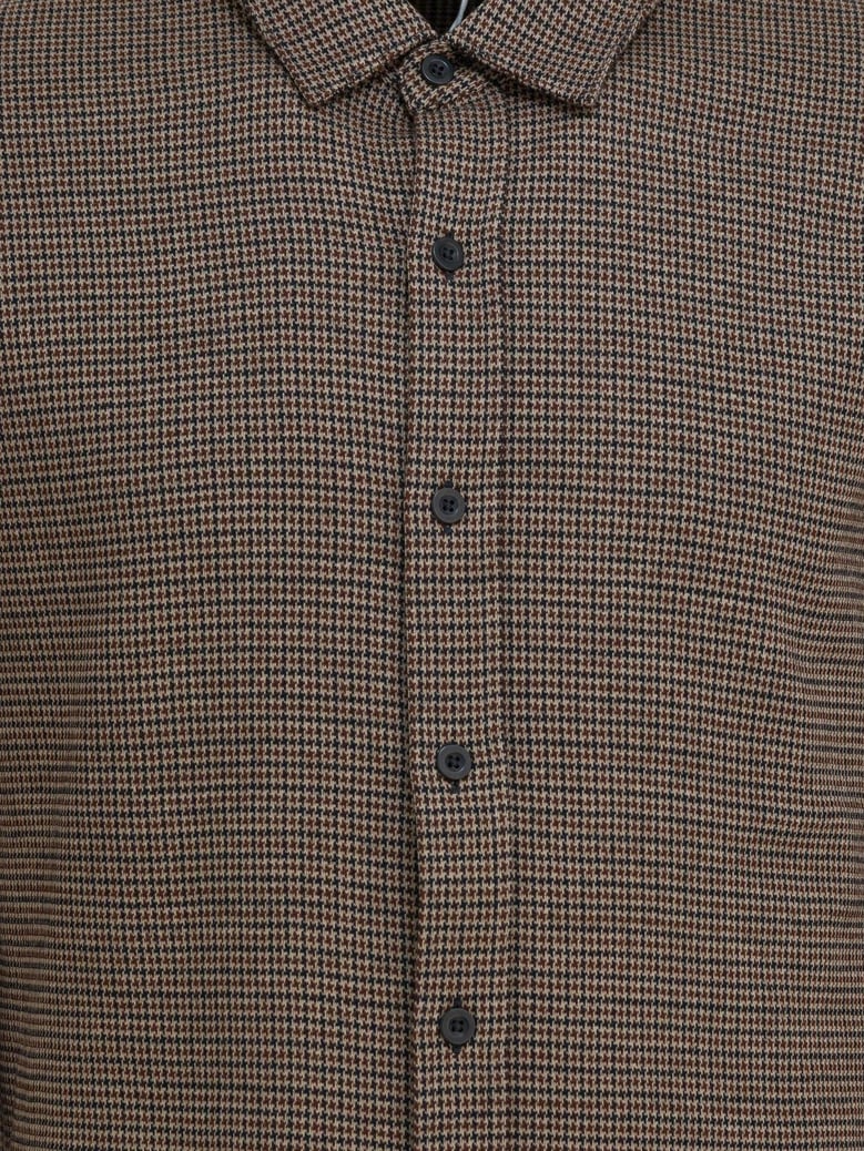 brown cotton blend shirt by Selfnex