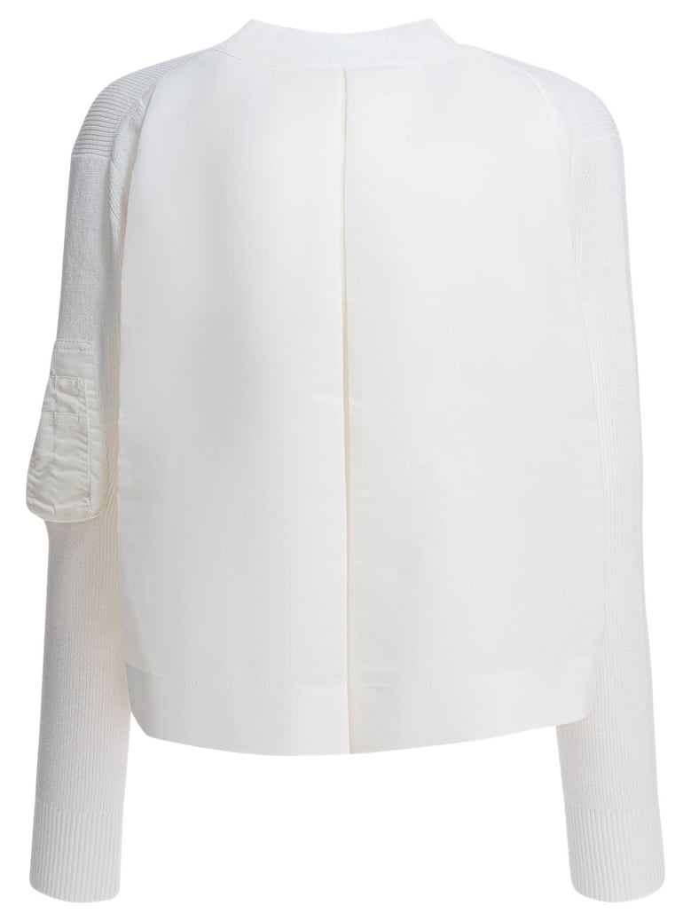white cotton blend knitwear by Selfnex