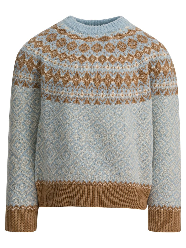 light blue wool blend knitwear by Selfnex