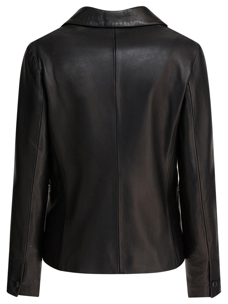 black leather blazer jacket by Selfnex