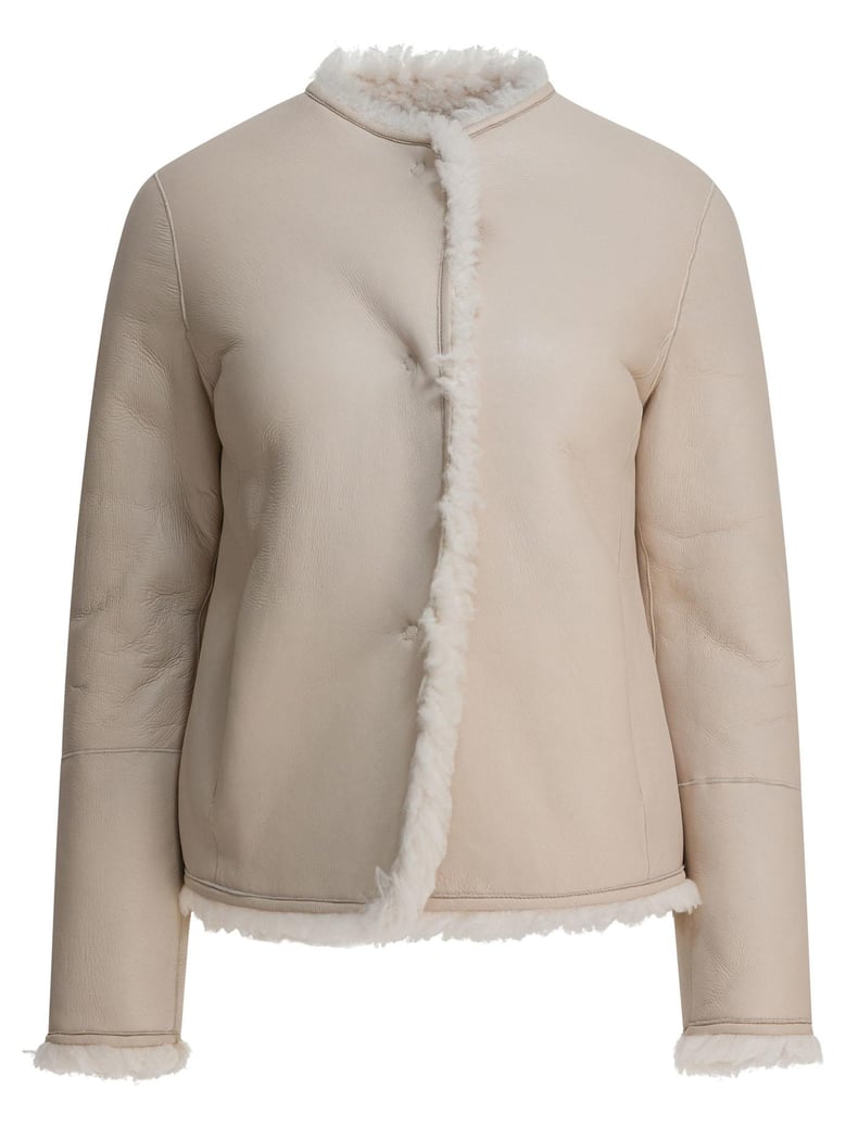 beige calfskin jacket by Selfnex