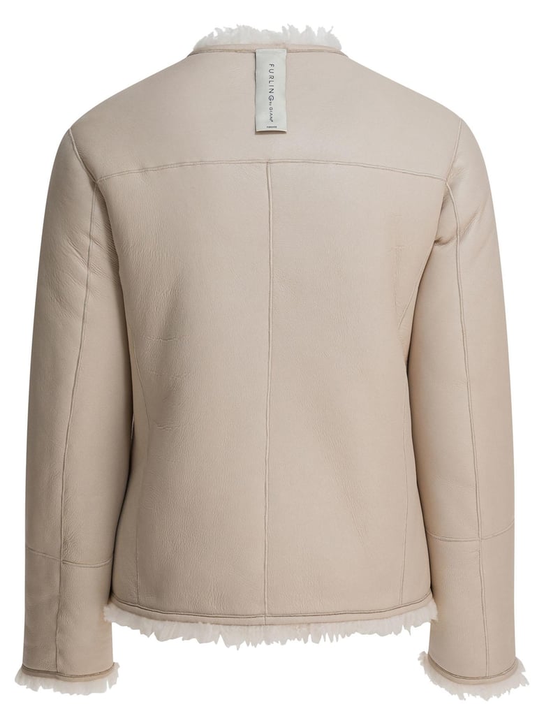 beige calfskin jacket by Selfnex