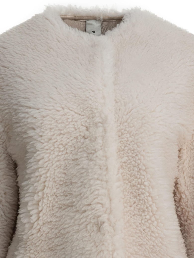 beige calfskin jacket by Selfnex