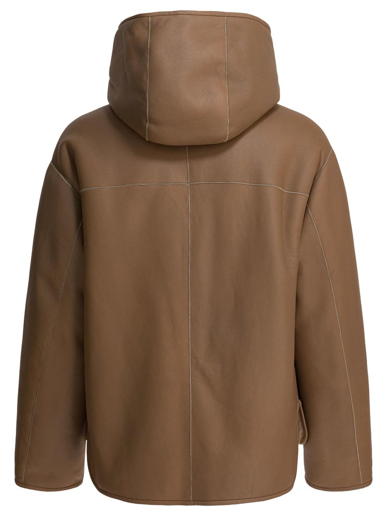 brown calfskin jacket by Selfnex