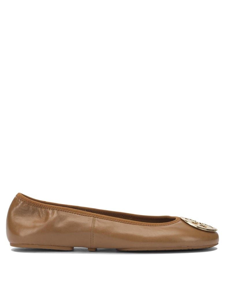 brown leather fabric ballerinas by Selfnex