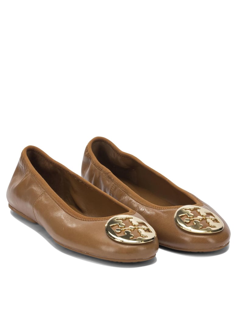 brown leather fabric ballerinas by Selfnex