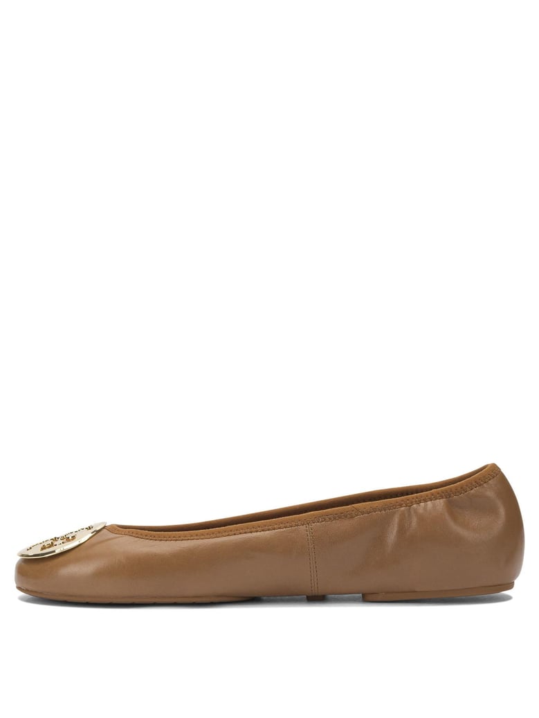 brown leather fabric ballerinas by Selfnex