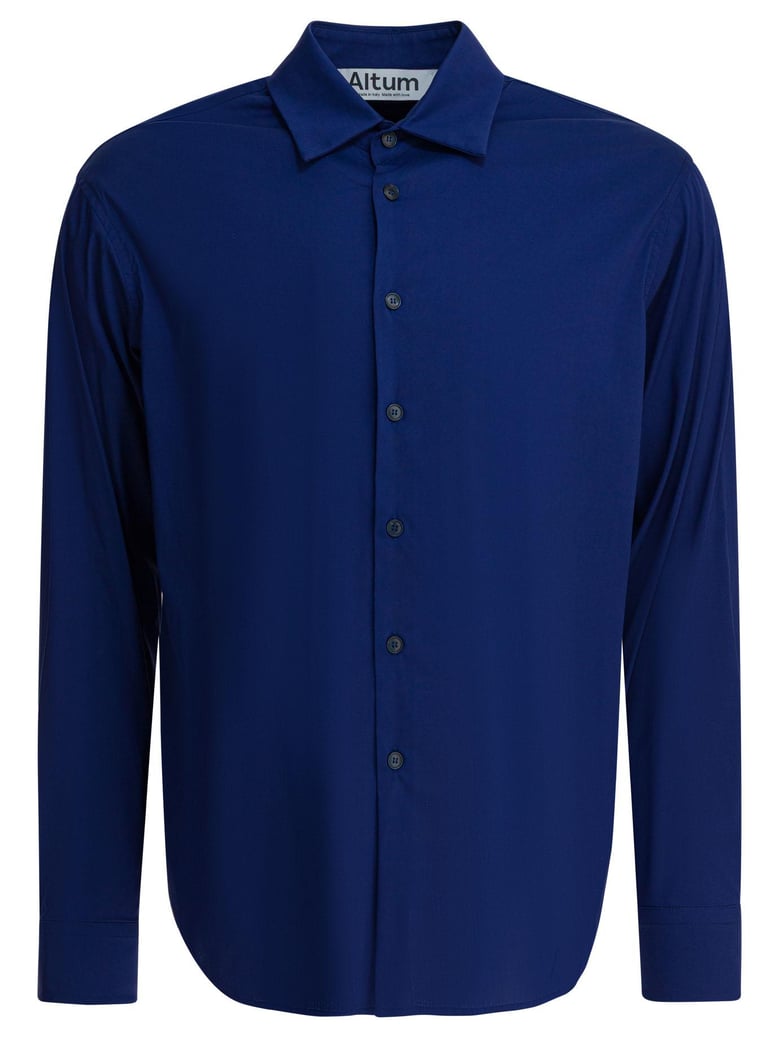 navy cotton blend shirt by Selfnex