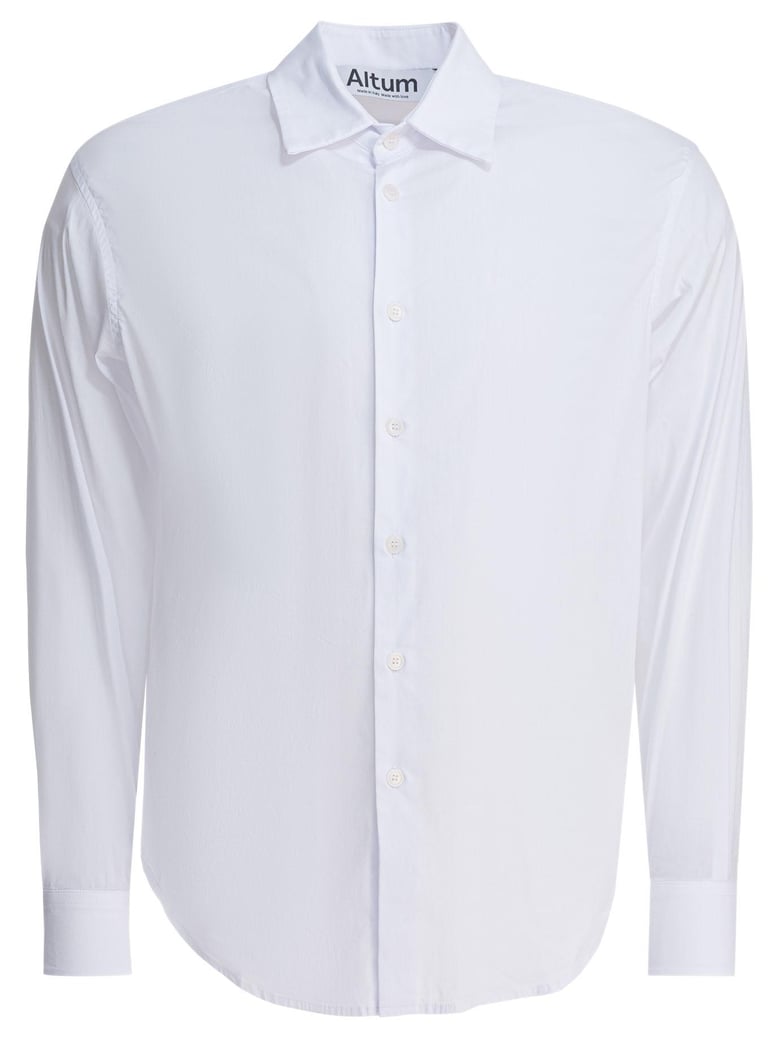 white cotton blend shirt by Selfnex