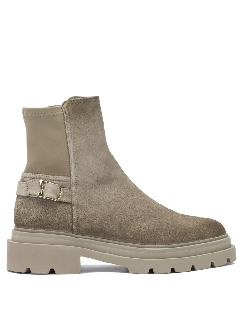 brown suede ankle boots by Selfnex
