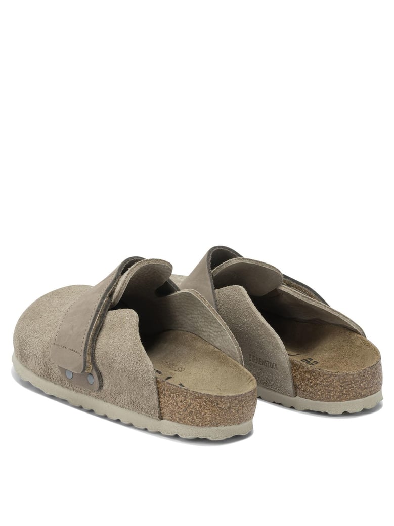 taupe leather sandals by Selfnex
