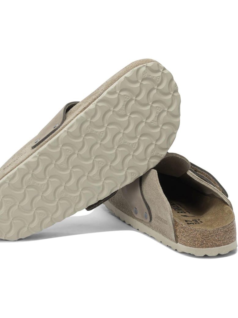 taupe leather sandals by Selfnex