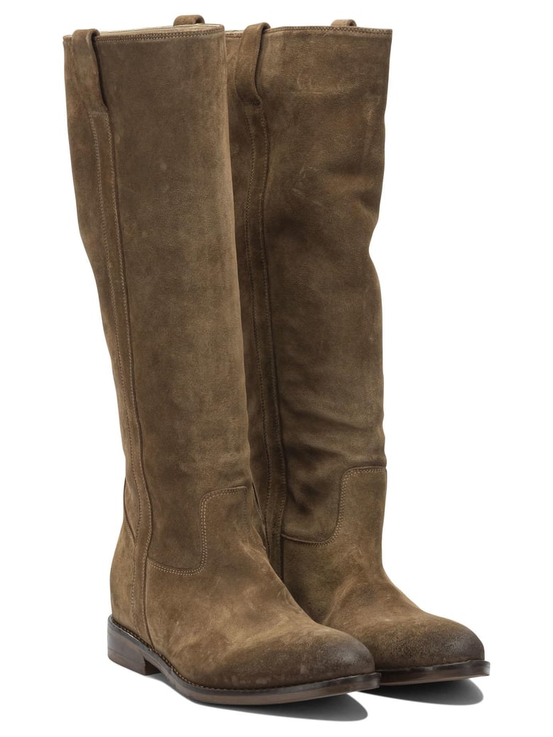 caramel wash leather boots by Selfnex