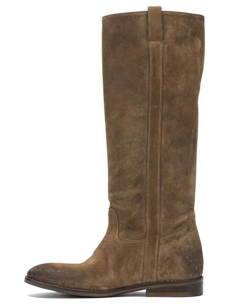 caramel wash leather boots by Selfnex