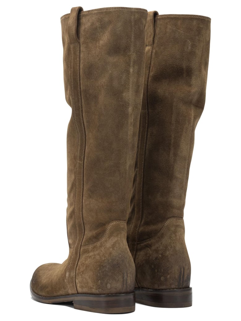 caramel wash leather boots by Selfnex