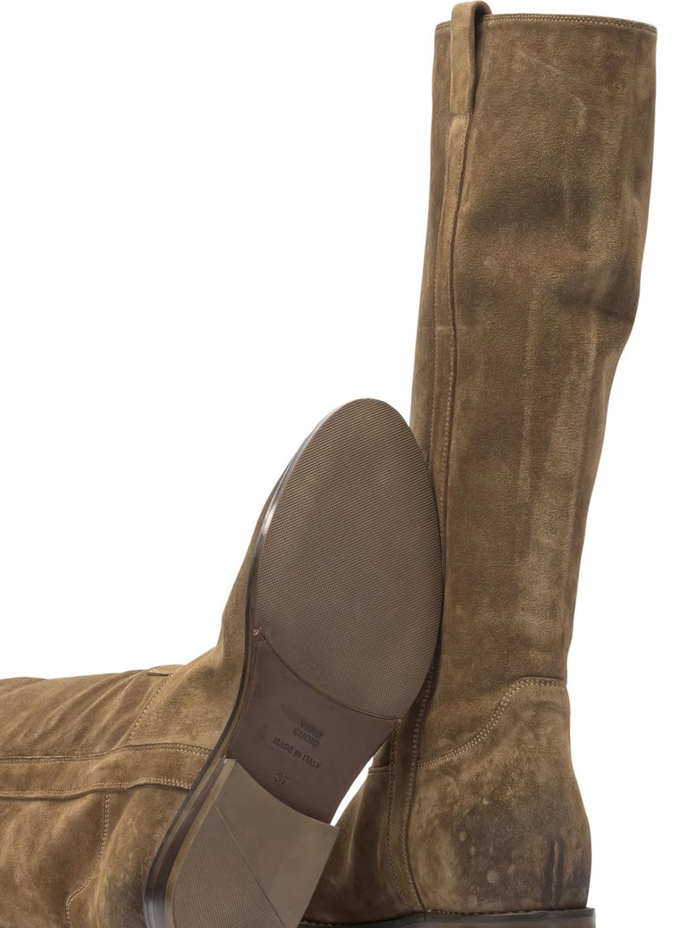 caramel wash leather boots by Selfnex