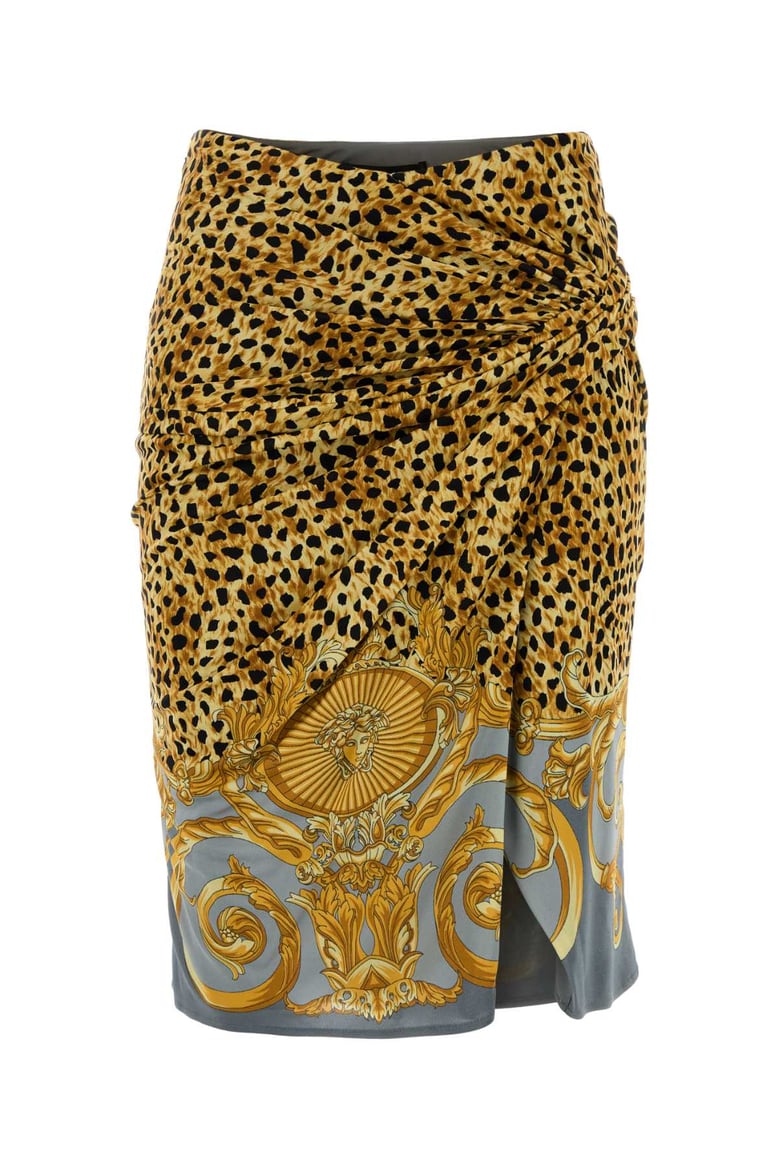 printed jersey skirt by Selfnex