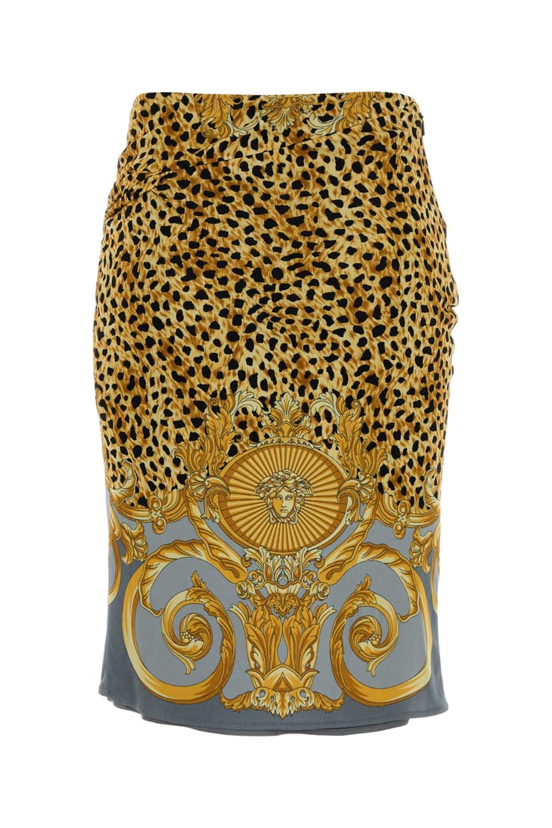 printed jersey skirt by Selfnex