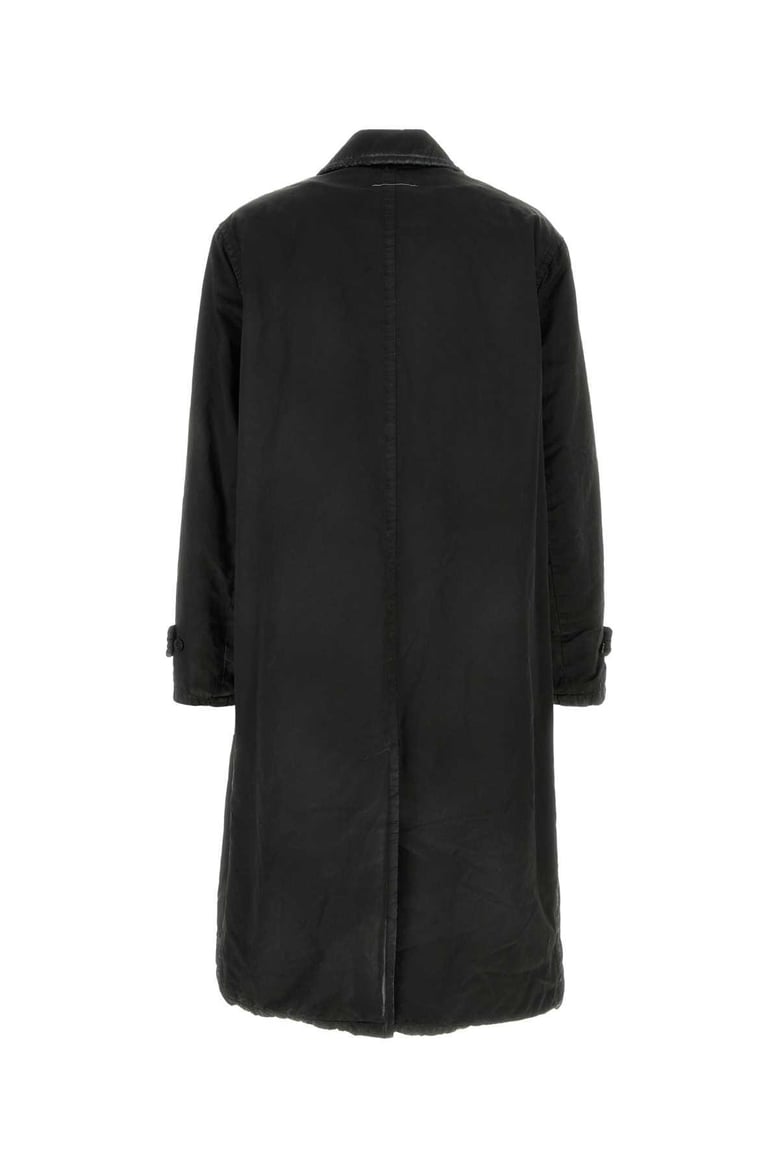 black cotton blend overcoat by Selfnex