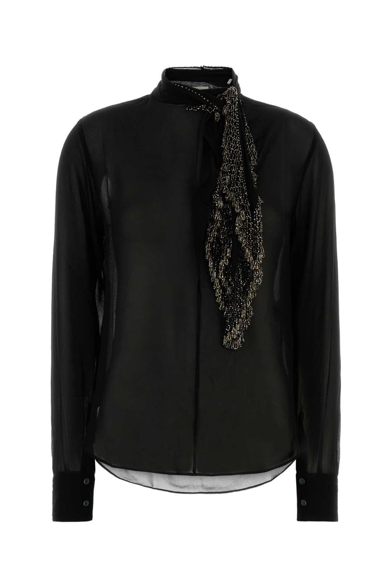 black crepe elaura blouse by Selfnex