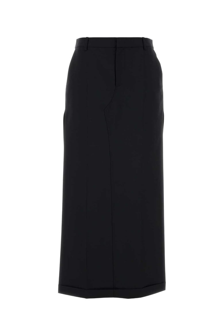 black wool blend pant-skirt by Selfnex