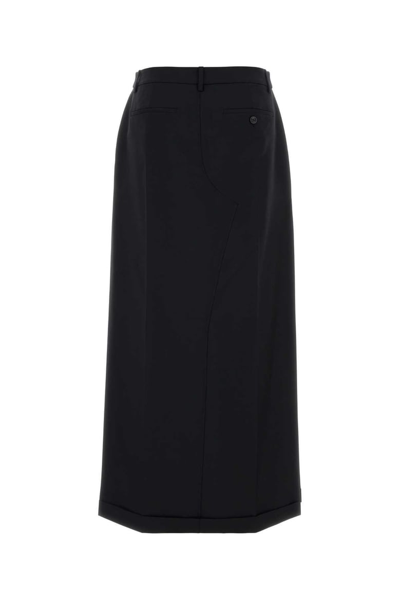 black wool blend pant-skirt by Selfnex