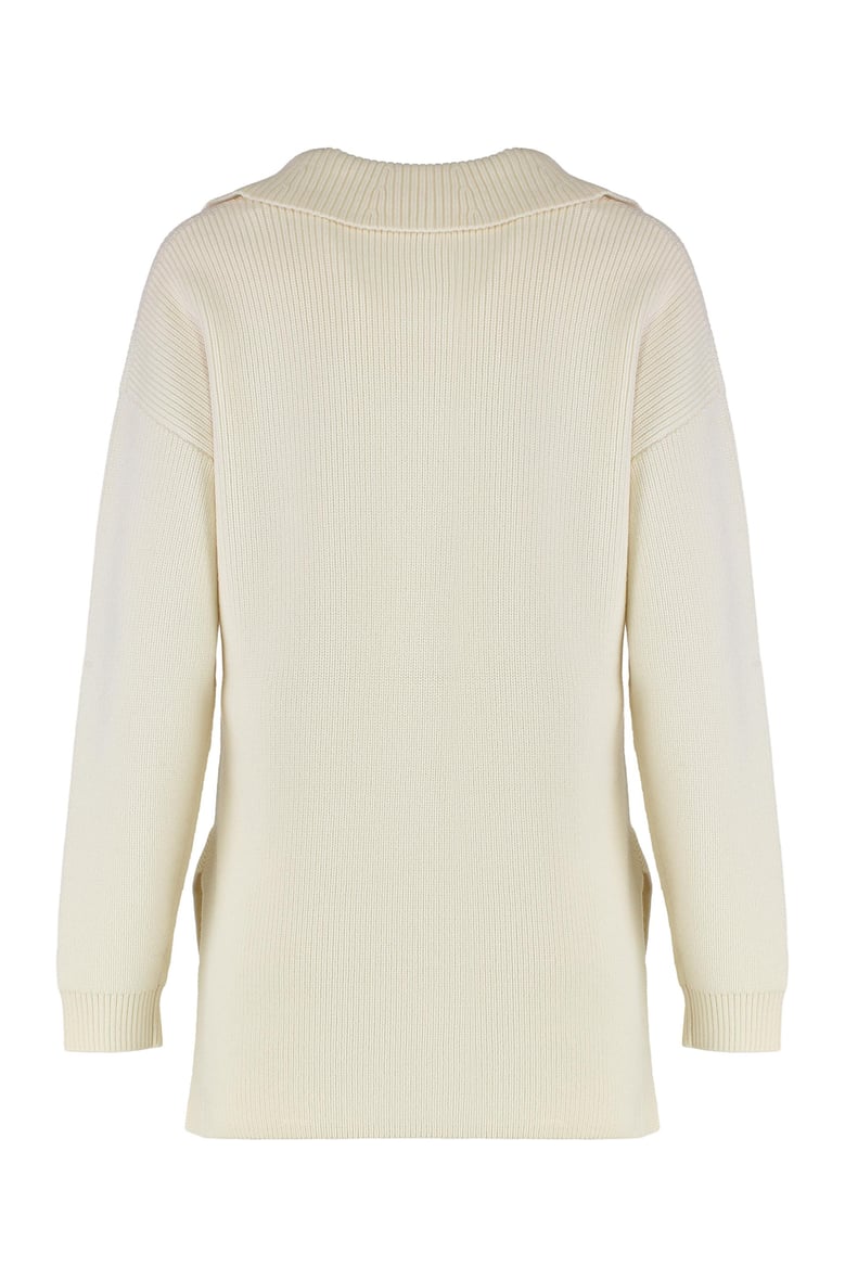 sweater in mixed wool with a jewel strap by Selfnex