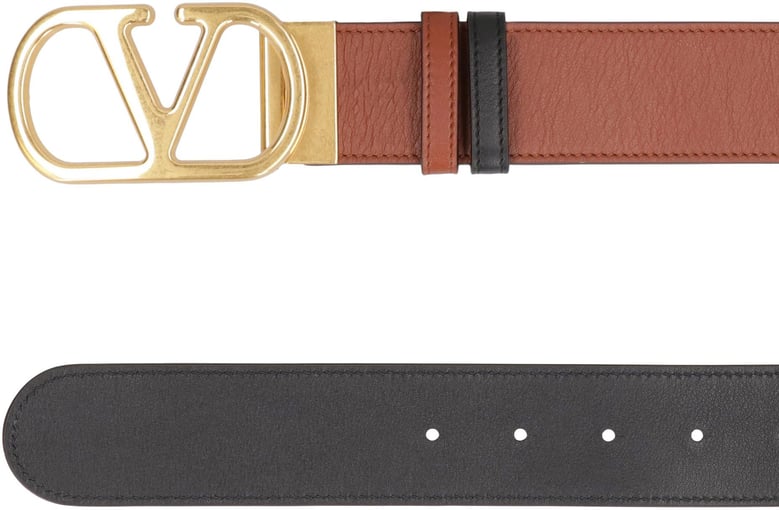 reversible belt vlogo signature in leather by Selfnex
