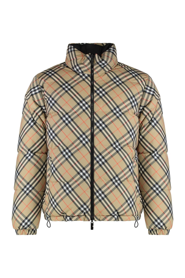 reversible snowdon check down jacket by Selfnex