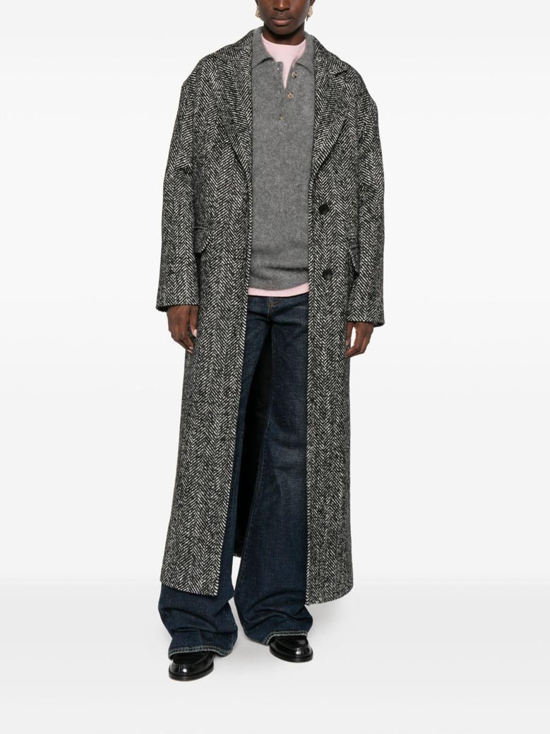 wool blend single-breasted coat by Selfnex