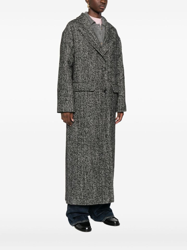 wool blend single-breasted coat by Selfnex