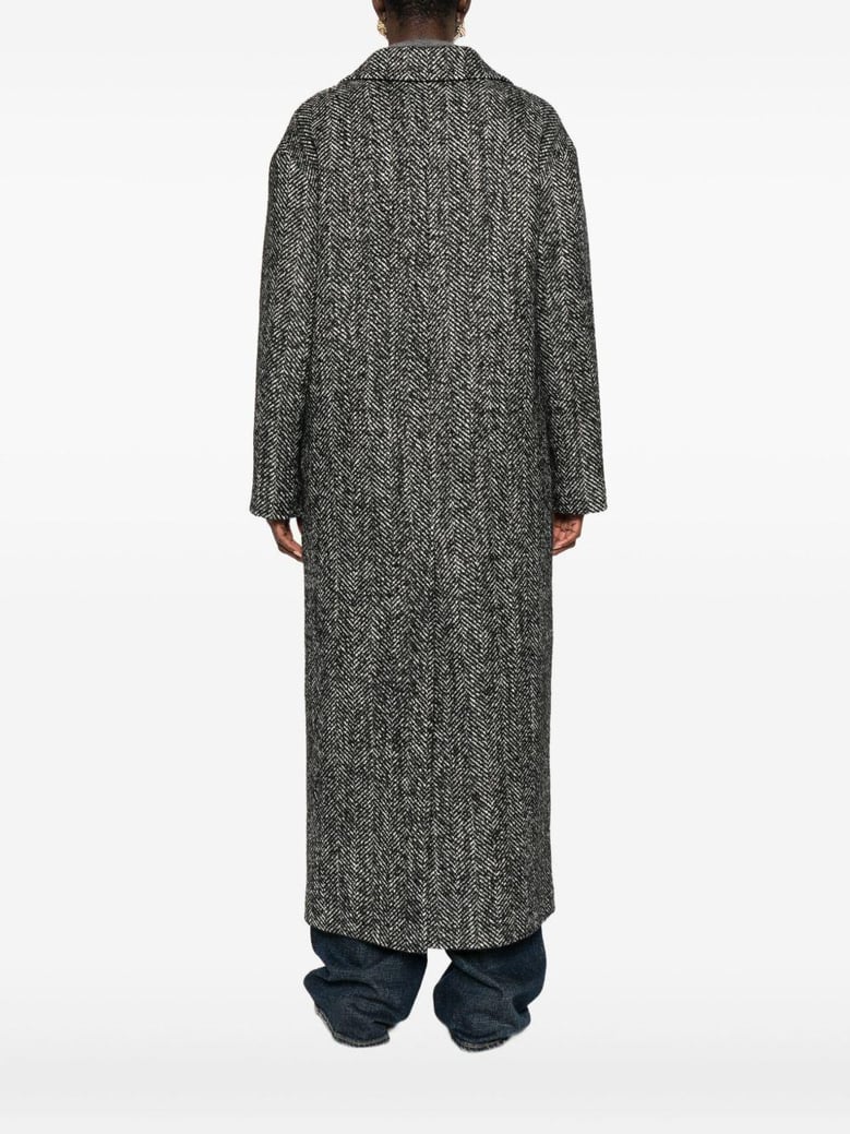 wool blend single-breasted coat by Selfnex