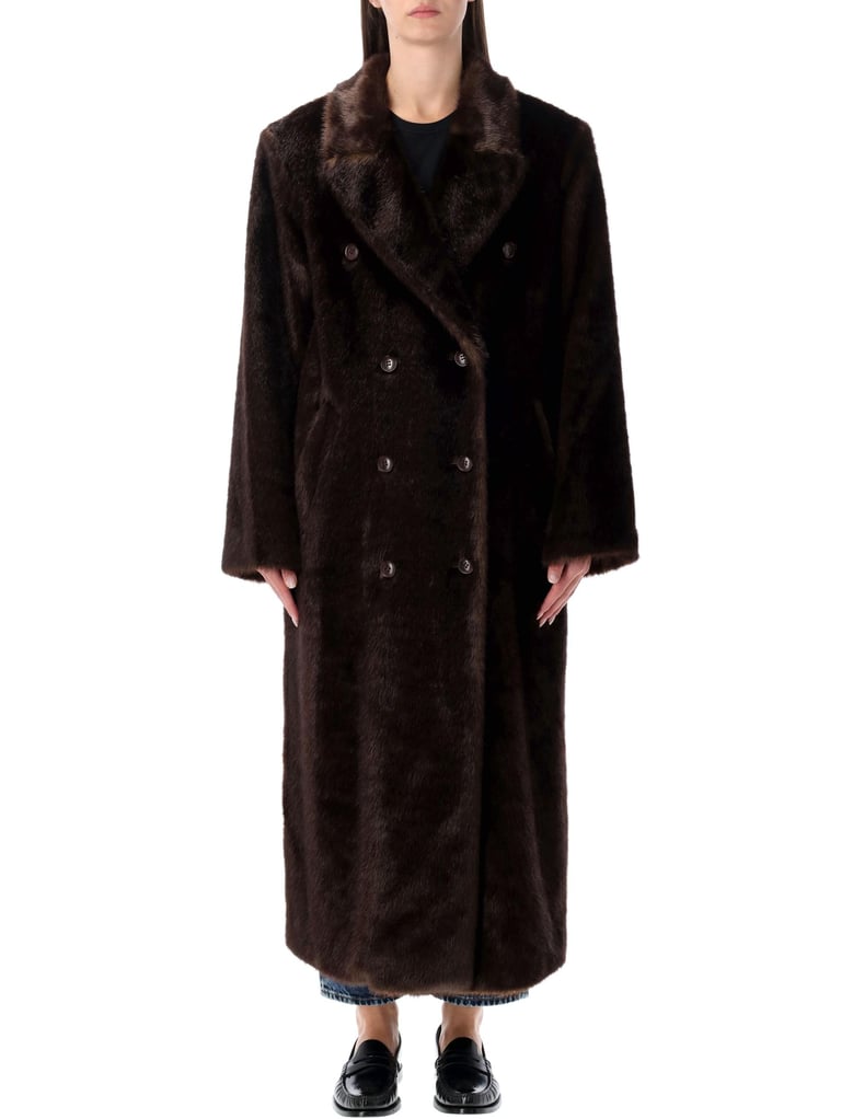 harper faux fur long coat by Selfnex