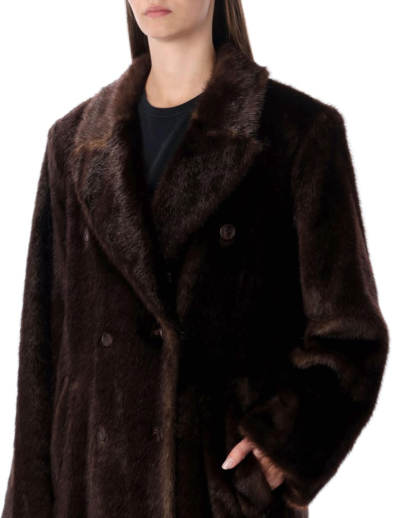 harper faux fur long coat by Selfnex