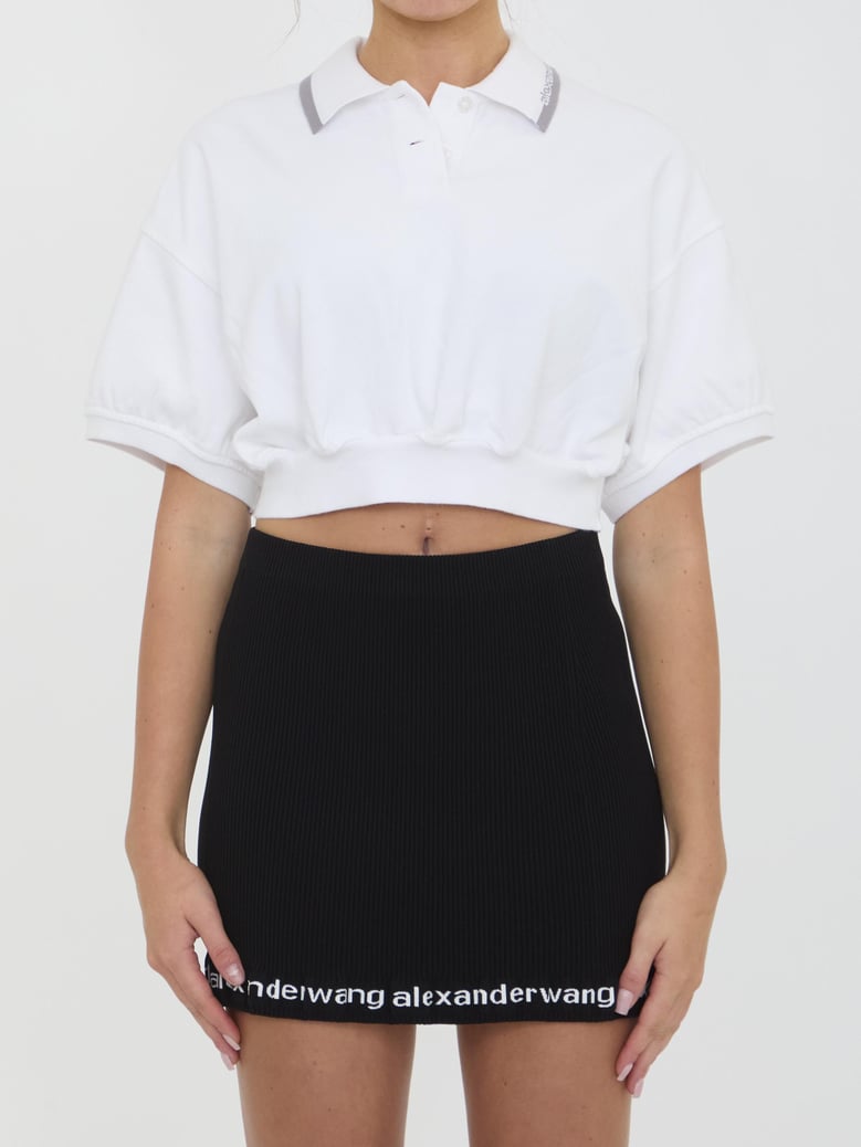 cropped cotton polo shirt by Selfnex