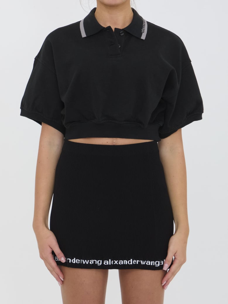 cropped cotton polo shirt by Selfnex
