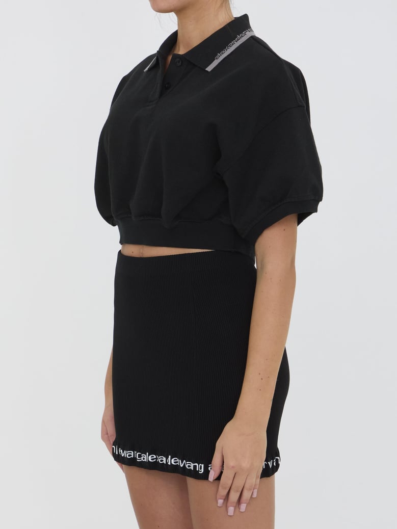 cropped cotton polo shirt by Selfnex