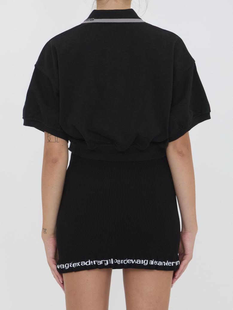 cropped cotton polo shirt by Selfnex