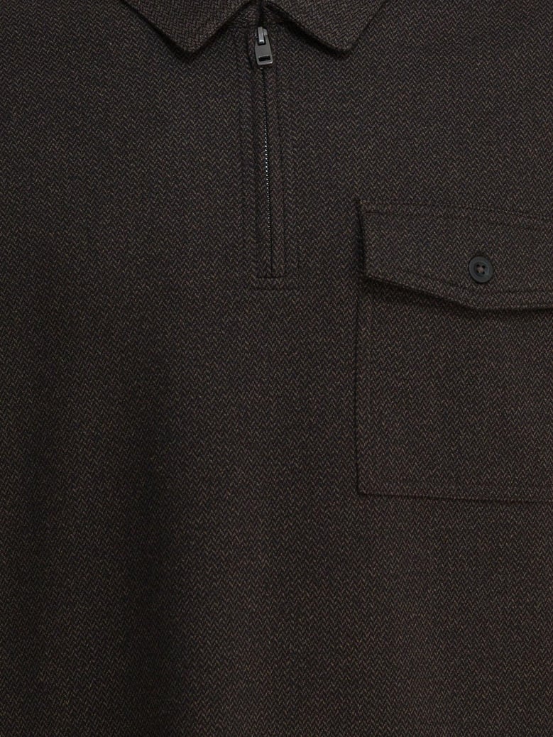 brown cotton blend polo shirt by Selfnex