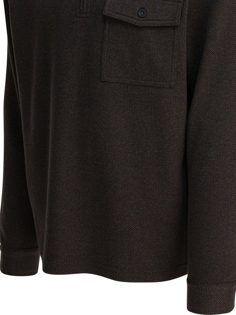brown cotton blend polo shirt by Selfnex