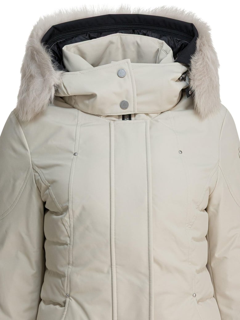 white recycled polyester down jacket by Selfnex