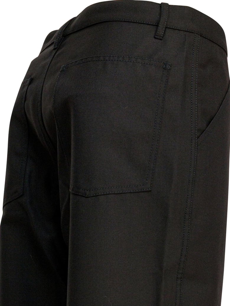 black polyester wool trousers by Selfnex